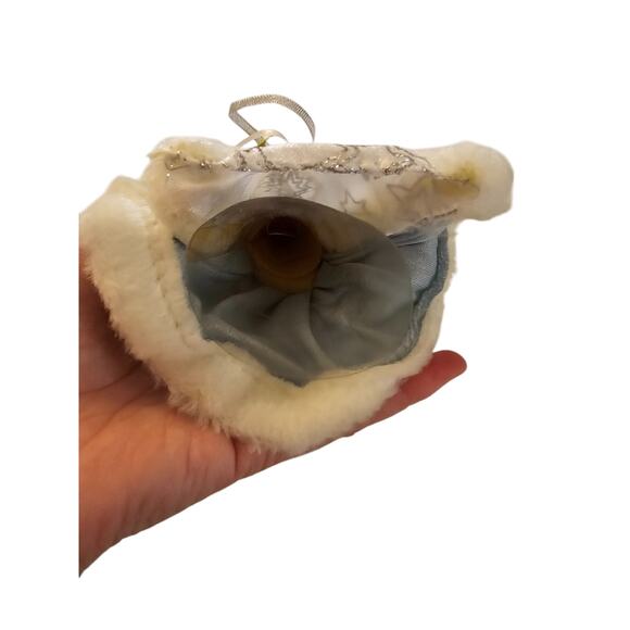 Vintage Christmas Tree Topper Angel White w/ Silver Accents Porcelain - Picture 4 of 5